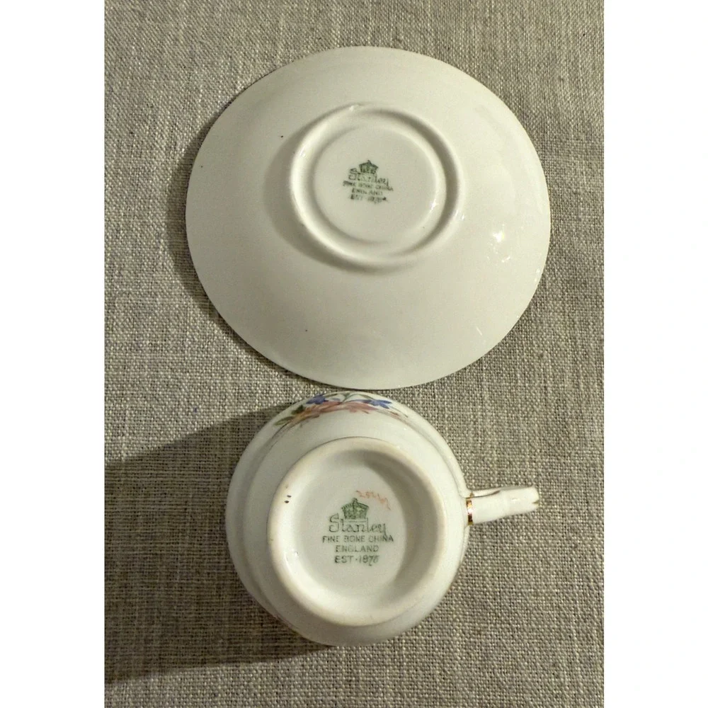 🌸 Stanley Fine Bone China Floral Teacup & Saucer Set | England